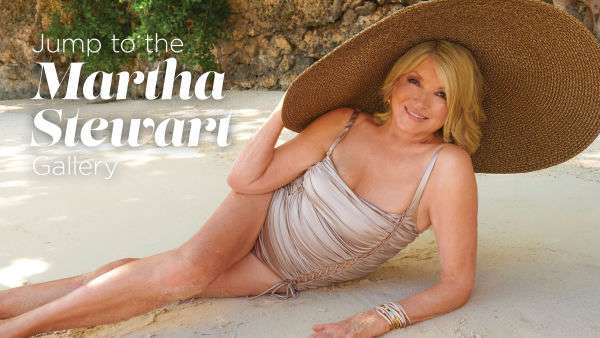 Martha Stewart posing for SI Swimsuit.